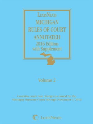 cover image of Michigan Court Rules Annotated